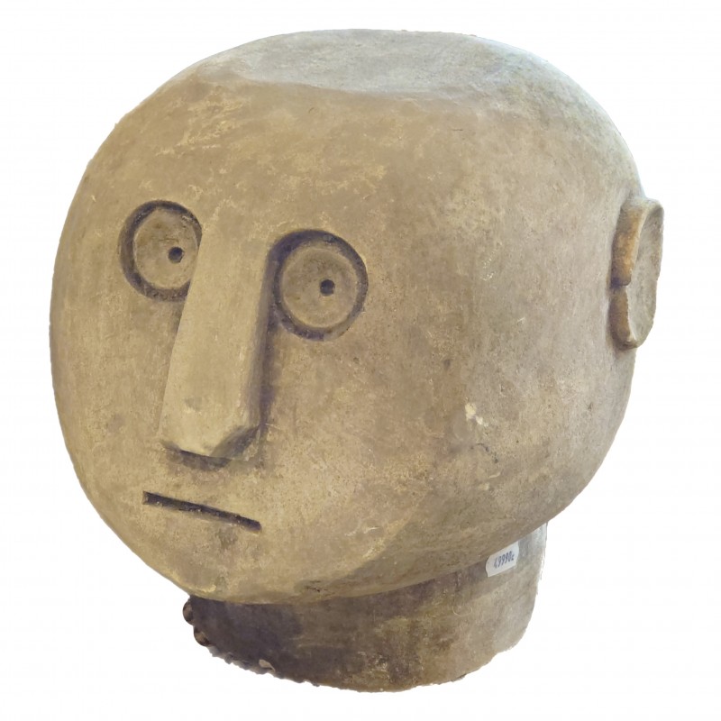 XL STONE HEAD BOLD     - STATUES